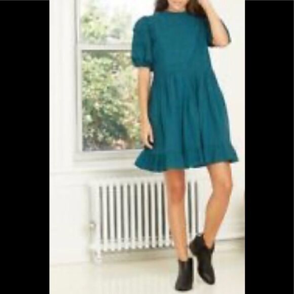 💐Universal Thread Puff Short Sleeve Eyelet Dress - Picture 1 of 10